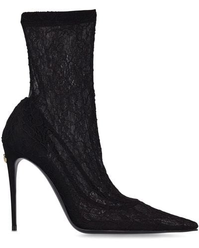 Dolce & Gabbana Zapatos de tacón de encaje 105mm - Negro