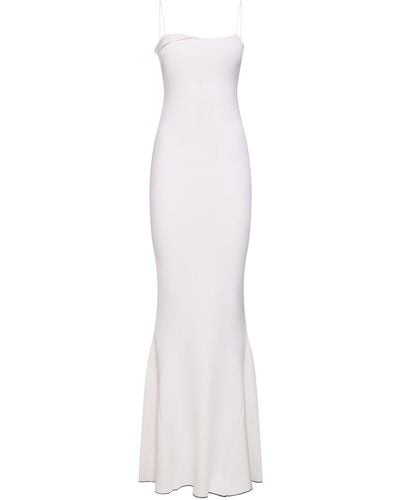 Jacquemus La Robe Aro Knit Long Dress - White