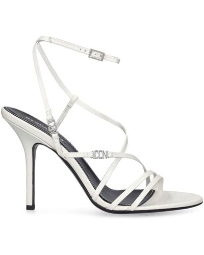 DSquared² 100Mm Icon Clubbing Leather Sandals - White