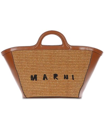 Marni Small Tropicalia Summer Top Handle Bag - Brown