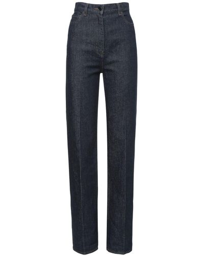 Theory High Rise Straight Cotton Jeans - Blue