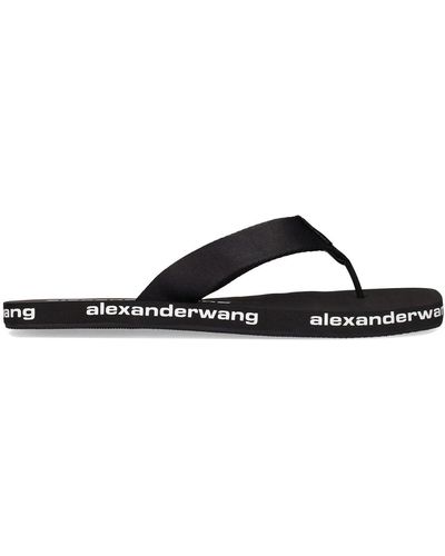 Alexander Wang 10mm Logo Nylon Flip Flops - Black