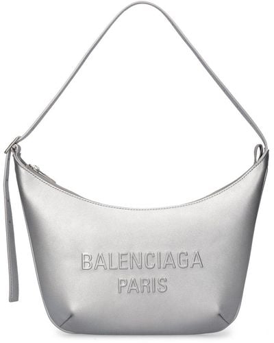 Balenciaga Mini Mary-Kate Smooth Leather Sling Bag - Gray