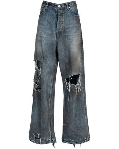 Balenciaga Jeans anchos de denim - Azul