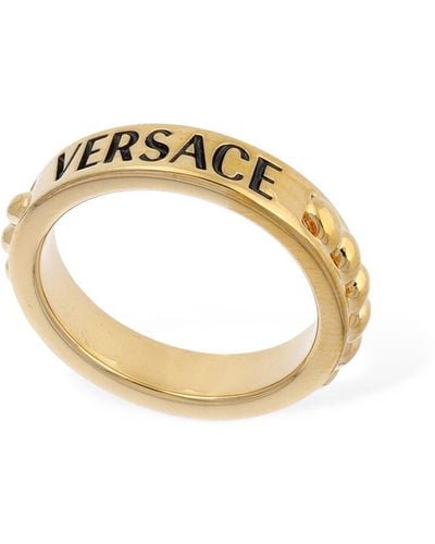 Versace Metal Logo Ring - Metallic