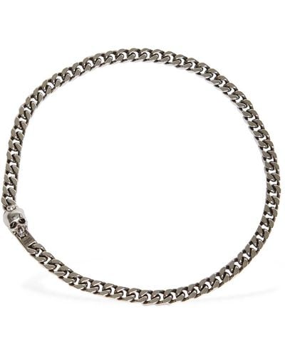 Alexander McQueen Skull & Chain Necklace - Metallic