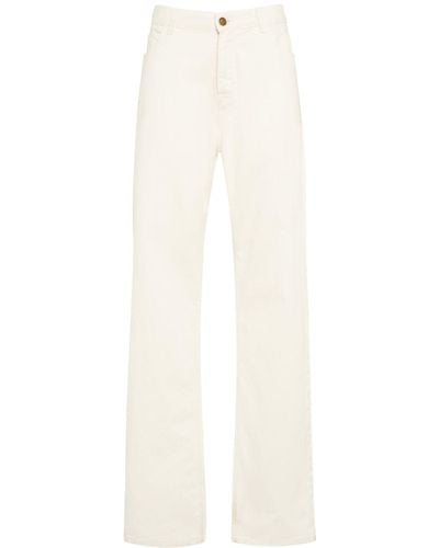 Etro High Rise Cotton Denim baggy Jeans - White