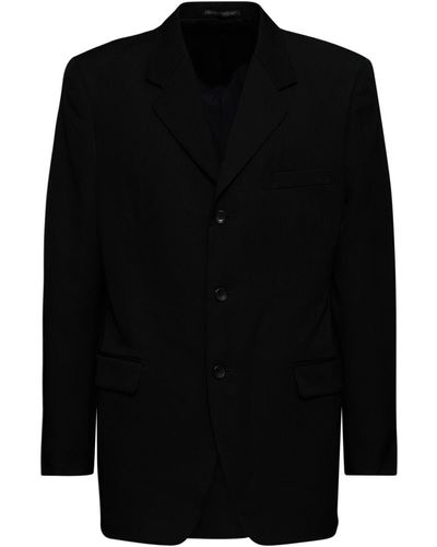 Yohji Yamamoto J-Cdh Wool Buttoned Jacket - Black