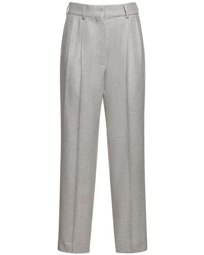 Blazé Milano Alithia Stone Fox Silk & Wool Trousers - Grey