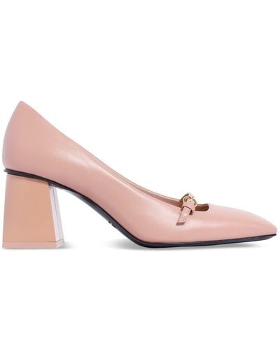 Max Mara 70mm Polina Leather Mary Jane Court Shoes - Pink