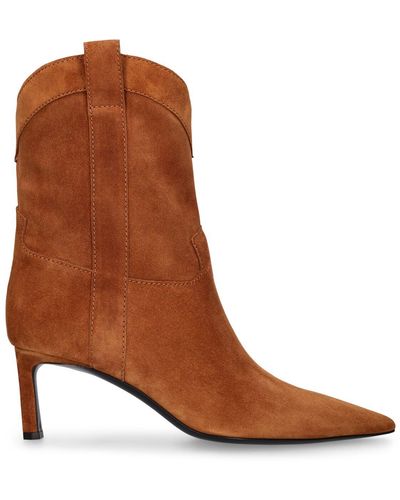 Sergio Rossi 60Mm Leather Tall Boots - Brown