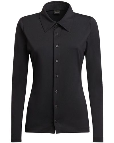 Balenciaga Stretch Tech Fitted Shirt - Black