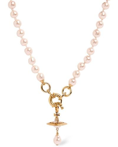 Vivienne Westwood Halskette Mit Perlenimitat "aleksa" - Mettallic