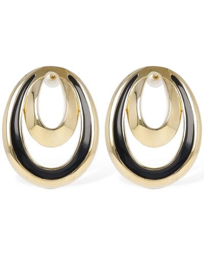 Emilio Pucci Rombi Enameled Clip-on Earrings - Metallic