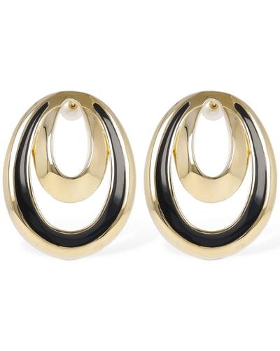 Emilio Pucci Rombi Enamelled Clip-on Earrings - Metallic