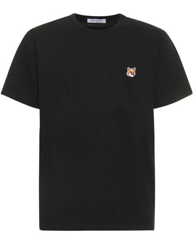 Maison Kitsuné Fox コットンジャージーtシャツ - ブラック