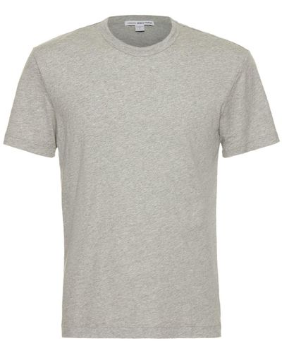 James Perse Leichtes T-shirt Aus Baumwolle - Grau
