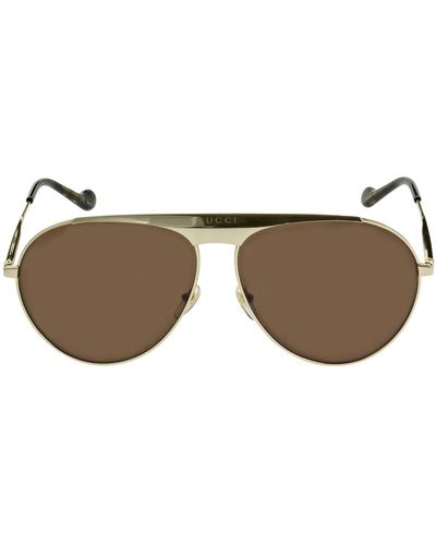 Gucci Pilotensonnenbrille Aus Metall "gg0908s " - Braun
