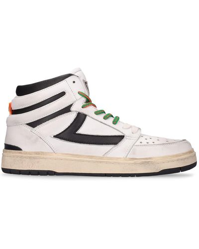 HTC Starlight Leather High Top Sneakers - White
