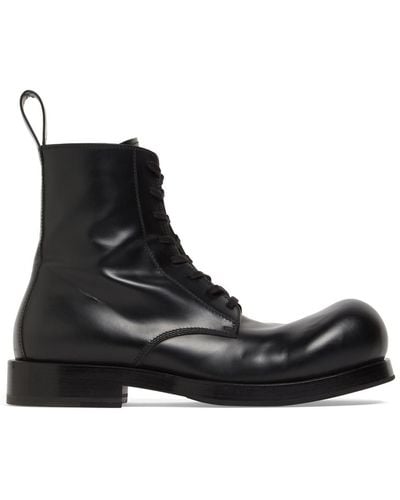 Bottega Veneta 40Mm Goofy Leather Ankle Boots - Black