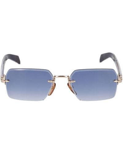 David Beckham Eckige Sonnenbrille Aus Metall "db" - Blau