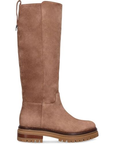 Sergio Rossi 15Mm Joan Tall Suede Boots - Brown