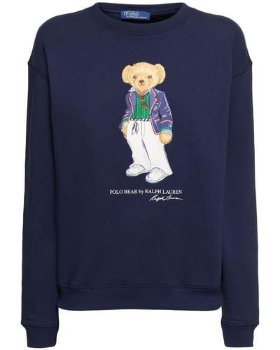 Polo Ralph Lauren Sweatshirt Aus Baumwollmischung "riviera Bear" - Blau
