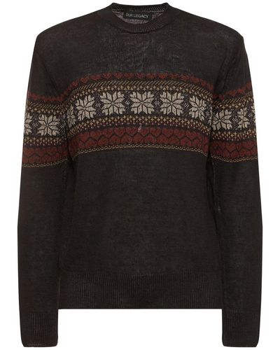 Our Legacy Hemp Knit Crewneck Sweater - Black