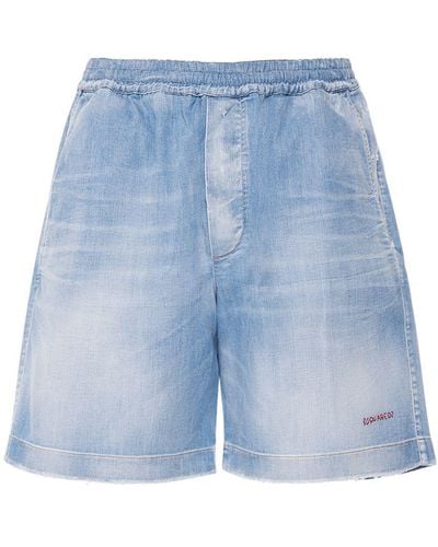 DSquared² Shorts boxer fit in denim di cotone stretch - Blu