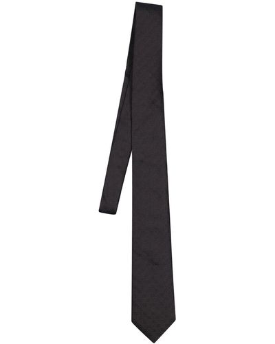 Dolce & Gabbana Cravate en maille jacquard à logo - Noir
