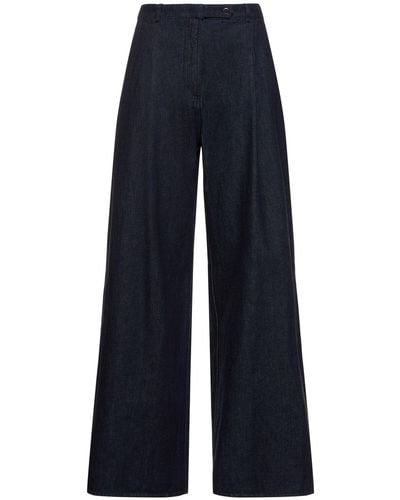 THE GARMENT Pantalon ample en coton eclipse - Bleu