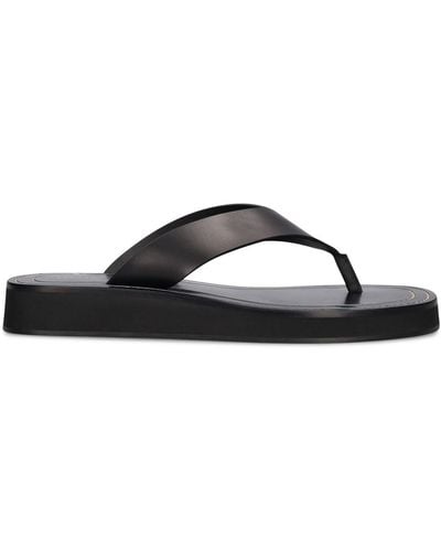 The Row 20mm Ginza Leather Thong Sandals - Black