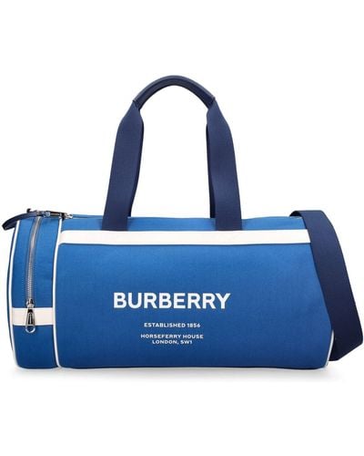 Burberry Bolso duffle de nylon con logo - Azul