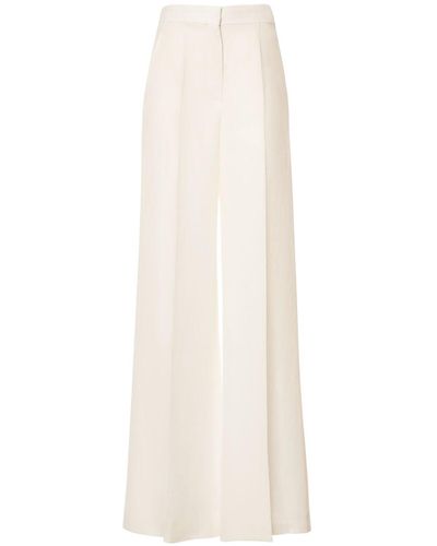 Max Mara Pantalones anchos de lino - Blanco