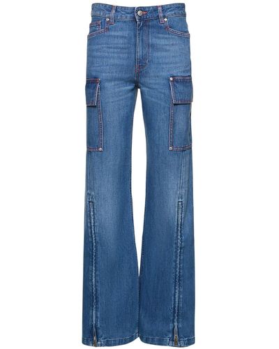 Stella McCartney Jeans acampanados de denim - Azul