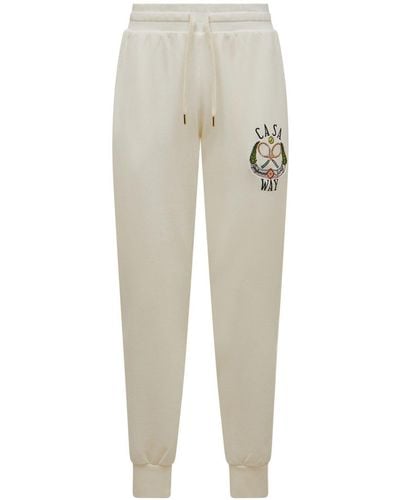 Casablancabrand Pantalones de jersey de algodón con bordado - Neutro