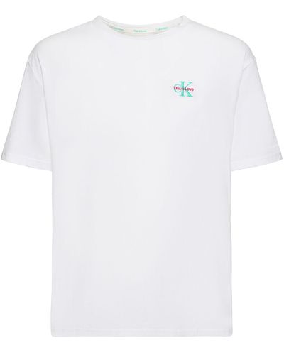 Calvin Klein Camiseta de algodón con logo - Blanco
