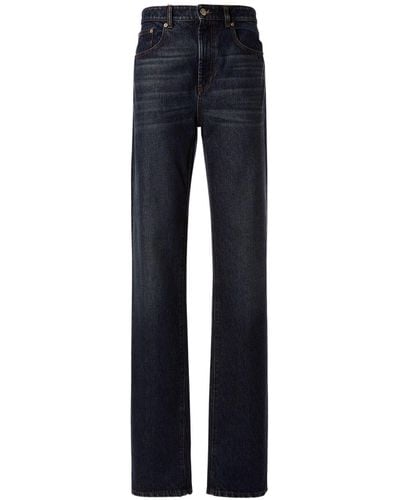 Sportmax Jeans rectos de denim con cintura baja - Azul