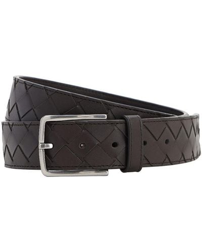 Bottega Veneta 3.5cm New Intreccio Buckle Leather Belt - Black