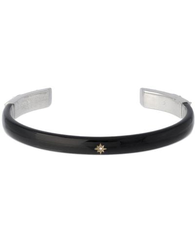 Maison Margiela Enamel Crystal Star Cuff Bracelet - White