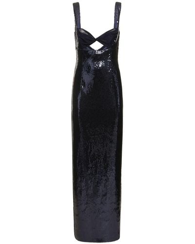 Galvan London Liquid Sequined Cutout Maxi Dress - Black