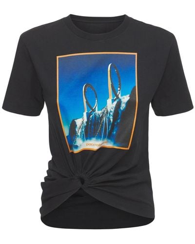 Rabanne T-shirt En Coton Imprimé Montagnes Russes - Noir