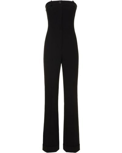 Moschino Stretch Crepe Strapless Corset Jumpsuit - Black