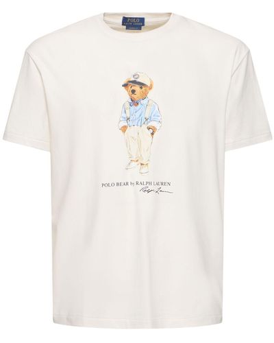 Polo Ralph Lauren T-shirt Mit Bärendruck - Weiß