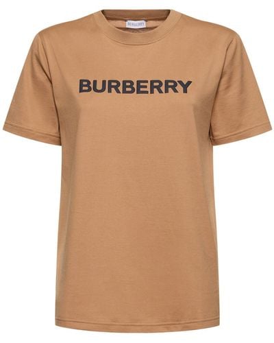 Burberry Camiseta de algodón con logo estampado - Neutro