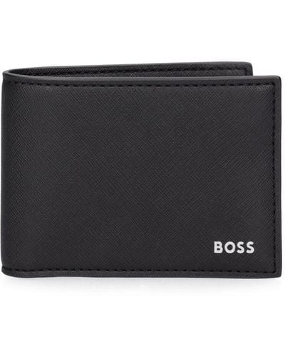 BOSS Zain Leather Billfold Wallet - Black