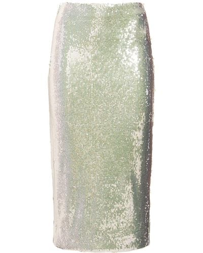 ROTATE BIRGER CHRISTENSEN Sequined Pencil Skirt - Green
