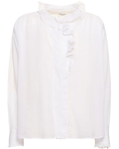 Isabel Marant Camisa de algodón con volantes - Blanco