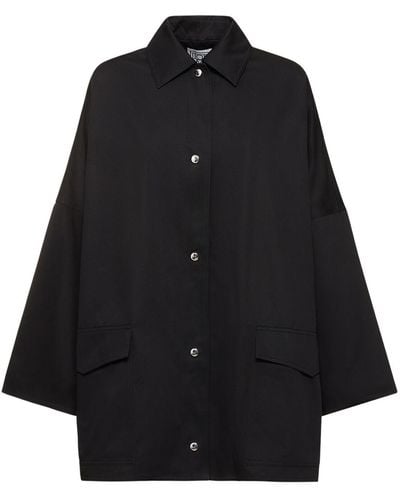 Totême Structured Cotton Twill Overshirt - Black