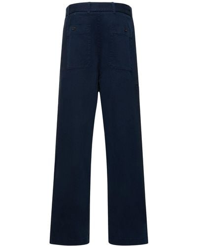 Lemaire Pantaloni military in cotone - Blu